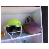 Contents of Shelf - Softball Helmet