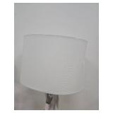 Faux Marble Stick Table Lamp White - Threshold: Gold Base, Linen Drum Shade, No Assembly Require