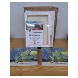 GenCrafts Assorted Stretched Canvas (8 Pack)  Rectangular for Acrylic  Oil  Other Wet or Dry Medium - Artist Grade and 2 24 Packs of GenCrafys Premium Acrylic Paint Sets