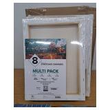 GenCrafts Assorted Stretched Canvas (8 Pack)  Rectangular for Acrylic  Oil  Other Wet or Dry Medium - Artist Grade and 2 24 Packs of GenCrafys Premium Acrylic Paint Sets