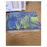 GenCrafts Assorted Stretched Canvas (8 Pack)  Rectangular for Acrylic  Oil  Other Wet or Dry Medium - Artist Grade and 2 24 Packs of GenCrafys Premium Acrylic Paint Sets