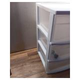 Sterilite Wide 3 Drawer Cart  Clear Plastic Storage Drawers  Wheels Included  White