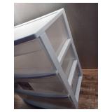 Sterilite Wide 3 Drawer Cart  Clear Plastic Storage Drawers  Wheels Included  White