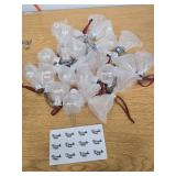 24 Pcs Christmas Booze Balls Christmas Fillable Booze Assort Style Tree Ornaments with Buffalo Plaid Ribbon Stickers