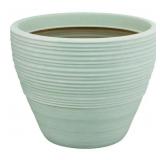 Ashton Large Sage Green Textured Resin Planter (19 in. L x 19 in. W x 15 in. H)