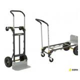 800 lbs. Capacity Convertible Steel Hand Truck, Wide Dual Mode Adjustable Height Handle, Simple/Safe Flatbed Conversion - Retail: $179
