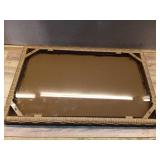 Eastlake Honey Brown Rectangle Wicker Outdoor Coffee Table with Smoky Glass - Retail: $74