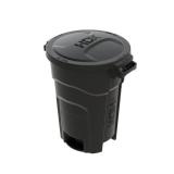 Pack of 2 ,20 gal. Black Heavy Duty Outdoor Trash Can with Domed Lid (See Details)