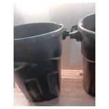 Pack of 2 ,20 gal. Black Heavy Duty Outdoor Trash Can with Domed Lid (See Details)
