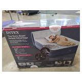Intex 18" Pillow Top Air Mattress with Electric Pump and Headboard - Queen Size