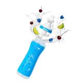 Cirkul 22oz. Blue Plastic Grip Squeeze Water Bottle & Sport Lid, BPA-Free, Non-Slip Design for Gym, Biking & Sports with Flavor Cartridge Included (FitSip Mixed Berry)