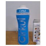 Cirkul 22oz. Blue Plastic Grip Squeeze Water Bottle & Sport Lid, BPA-Free, Non-Slip Design for Gym, Biking & Sports with Flavor Cartridge Included (FitSip Mixed Berry)