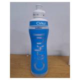 Cirkul 22oz. Blue Plastic Grip Squeeze Water Bottle & Sport Lid, BPA-Free, Non-Slip Design for Gym, Biking & Sports with Flavor Cartridge Included (FitSip Mixed Berry)