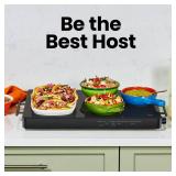 Chefman Electric Warming Tray with Adjustable Temperature Control, Perfect For Buffets, Restaurants, Parties, Events, and Home Dinners, Large 21 x 16 Glass-Top Surface Keeps Food Hot Black