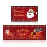 Santa Christmas Kitchen Rug and Mat Set