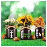 3PCS Football Decor Table Centerpieces Mason Jars