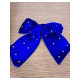 Blue Velvet Christmas Bows, 6PCS
