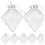 12 Pcs Clear Plastic Fillable Ornament Balls