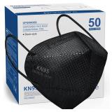 Boncare KN95 Face Masks 50 Pack, Black, 5-Layer Disposable Face Masks, Breathable and Comfortable