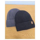 2 Count Warm Winter Beanie Unsex, Black and Gray