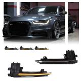 GSOWO 2 PCS Sequential Dynamic LED Side Mirror Turn Signal Lights for Au-di A3 8P A4 A5 B8 Q3 SQ3 A6 C6, Au-di Accessories Clear Lens Turn Signal Indicator Lamp - Retail: $26