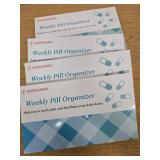 4 Count of Weekly Pill Organizer, Portable Medicine Pill Container, Big Compartments- Black