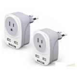 International Travel Adapter Voltage Converter to Step Down Europe Plug Adapter, Cell Phones, Power converters from USA to UK, Europe, Australia Over 200 - Retail: $80