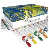 GenCrafts 0.74 oz Multi-Color Semi-Gloss Acrylic Art Paint (24 Pack)