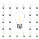 Maniliter 25-Pack S14 Outdoor Light Bulbs, Shatterproof Replacement Bulbs for Patio Outdoor String Lights, 1W,E26 Base Edison LED Bulbs, 2200K Warm White, 70Lm, Non-Dimmable