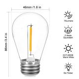 Maniliter 25-Pack S14 Outdoor Light Bulbs, Shatterproof Replacement Bulbs for Patio Outdoor String Lights, 1W,E26 Base Edison LED Bulbs, 2200K Warm White, 70Lm, Non-Dimmable