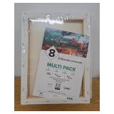 GenCrafts Assorted Stretched Canvas (8 Pack)  Rectangular for Acrylic  Oil  Other Wet or Dry Medium - Artist Grade