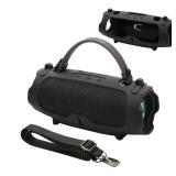 TXEsign Silicone Case Cover for JBL Charge 6- Portable Speaker, Travel Carrying Protective Cover with Adjustable Shoulder Strap Anti-Dust Charging Port Cover for Charge 6 (Black)