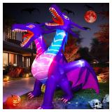 Max Fun Halloween Inflatables Dragon Decorations with LED