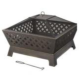 Tipton 34 in. Steel Deep Bowl Fire Pit in Oil Rubbed Bronze - Retail: $179