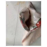 Poinsettia Ribbon Engineered Printed Fabric Tablecloth 52 x 52 Square