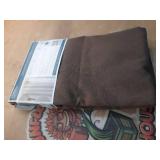 TOWN & COUNTRY BASICS Bertram Solid Linen Texture Indoor Curtains Room Darkening with Energy Efficient Lining Grommet Top 2-Pack Set Coffee Brown