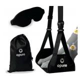 Airplane Foot Hammock for Plane Travel - Adjustable Foot Rest with Sleep Eye Mask
