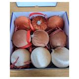 9 Pcs Brown Velvet Christmas Balls 3.15" Velvet Christmas Tree Ornament Baubles - Multicolor