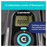 Retails for $250! Cubii Total Body - Under Desk Seated Elliptical Pedal Exerciser with Built in Upper Body Resistance Bands, 12 Levels of Resistance, LCD Display, Whisper Quiet - Adult to Seniors