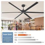 Retails for $439! 120 Inch Large Industrial Ceiling Fans, HVLS Commercial Fan with DC Reversible Motor, 6 Black Aluminum Heavy Duty Blades, 6-Speed, Timer, 10/20/40 Inch Downrods, for Shop/Barn/Garage