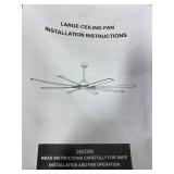 Retails for $439! 120 Inch Large Industrial Ceiling Fans, HVLS Commercial Fan with DC Reversible Motor, 6 Black Aluminum Heavy Duty Blades, 6-Speed, Timer, 10/20/40 Inch Downrods, for Shop/Barn/Garage