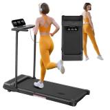Retails for $210! Walking Pad Treadmill with Handle Bar, 3.5HP Compact Portable Foldable Walking Pads Treadmill with Handles, Electric Small Treadmills for Home Office Apartment, LED Display, 400 LBS 
