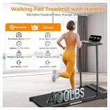 Retails for $210! Walking Pad Treadmill with Handle Bar, 3.5HP Compact Portable Foldable Walking Pads Treadmill with Handles, Electric Small Treadmills for Home Office Apartment, LED Display, 400 LBS 