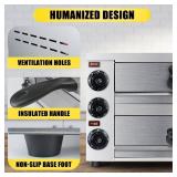 Retails for $186! KOOTEN 2 Tier Tabletop Pizza Oven - Indoor Electric Commercial Stainless Steel With Timer for Home and Restaurant