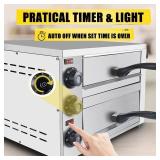 Retails for $186! KOOTEN 2 Tier Tabletop Pizza Oven - Indoor Electric Commercial Stainless Steel With Timer for Home and Restaurant