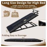 Retails for $170! Dog Ramp for Bed - 65" Length, Supports up to 32" Height,Includes Non-Slip Replaceable Carpet, Safety Rails & Landing Platform,Adjustable & Foldable Pet Ramp for Large/Senior Dogs to