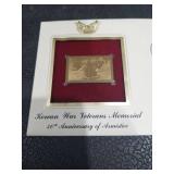 2003 Korean War Veterans Memorial Gold Stamp First Day Cover