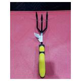 EG Expert Gardener 12.6 inch Steel Cultivator - Black and Yellow Ergonomic Handle and Comfort Grip