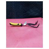 EG Expert Gardener 12.6 inch Steel Cultivator - Black and Yellow Ergonomic Handle and Comfort Grip