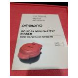 Ambiano Holiday Mini Waffle Maker with Gingerbread Design